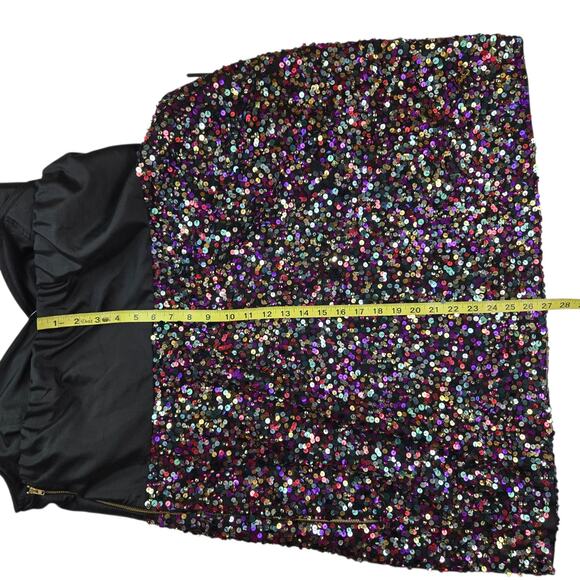 Anthropologie Atsu Sequin Bow Tie Strapless Mini Dress Size 24 24W - Picture 6 of 7